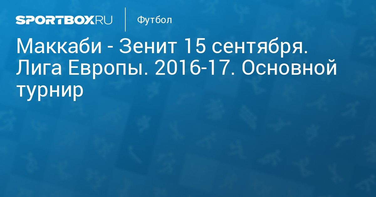 Маккаби - Зенит (3:4) 15 Сентября 2016. Лига Европы. 16-17.