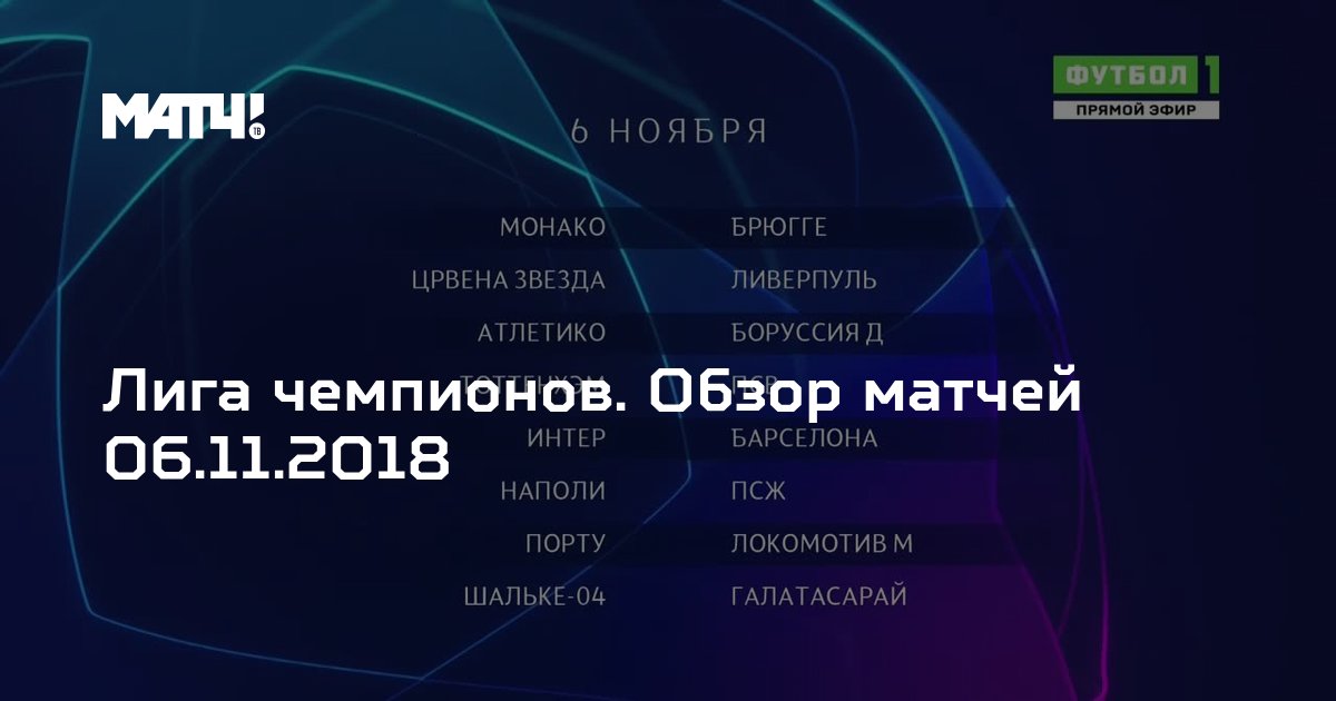 Лига чемпионов обзор матчей