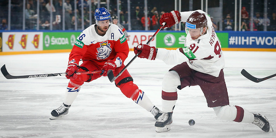 Сборная Чехии забросила 5 шайб в ворота Латвии на ЧМ-2022 по хоккею