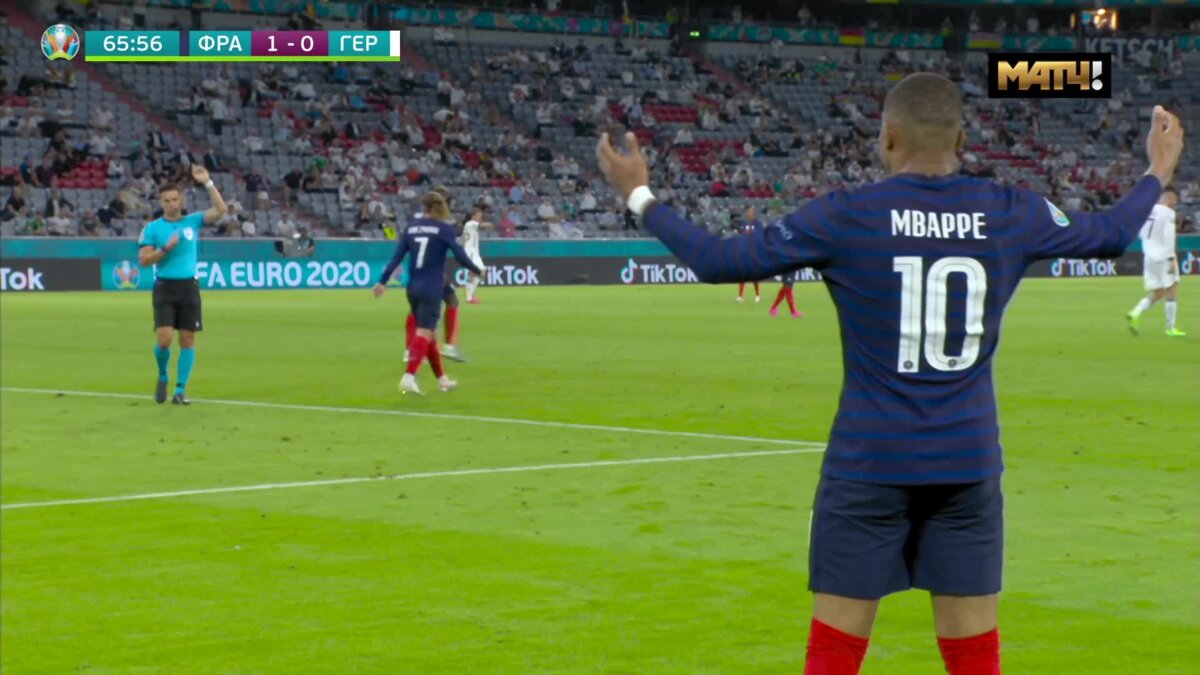 Франция - Германия 15 июня 2021 22:00 - Франция – Германия. Мбаппе забивает  гол-красавец из офсайда