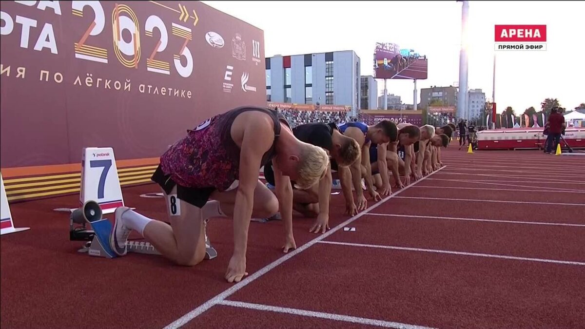 Финальный забег на 110 м с барьерами у мужчин (видео). Королева российского  спорта. Легкая атлетика