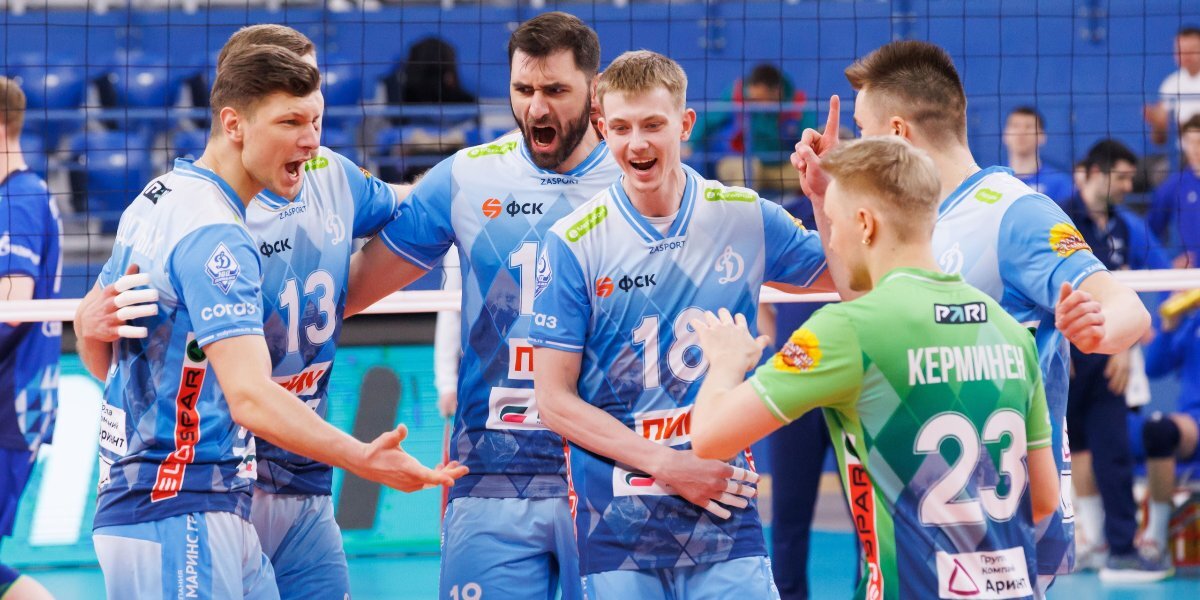 Волейболисты московского «Динамо» победили петербургский «Зенит» и увеличили преимущество в полуфинальной серии ЧР