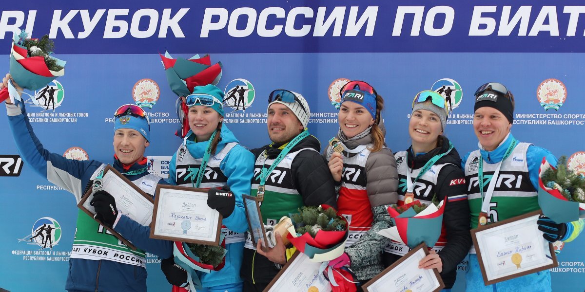 Гараничев и Сливко выиграли сингл-микст на этапе Кубка России по биатлону