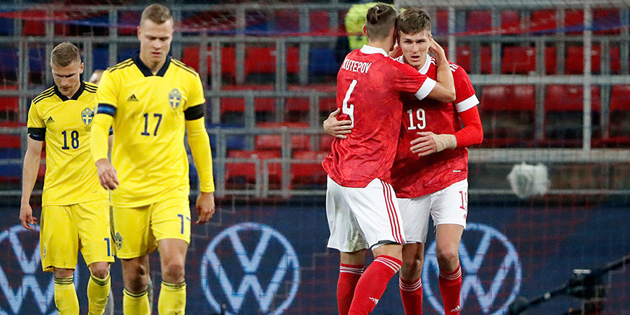 Сборная России проиграла Швеции, Соболев забил в дебютном матче
