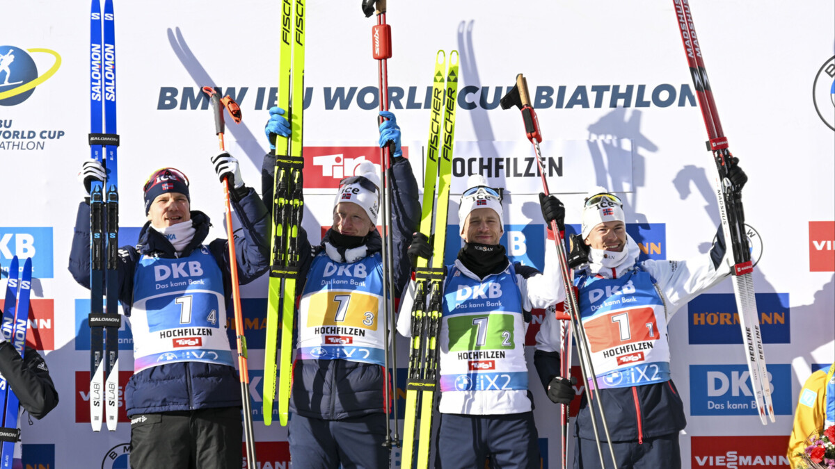 Норвежские команды сделали победный дубль в эстафетах на этапе Кубка мира по биатлону в Хохфильцене