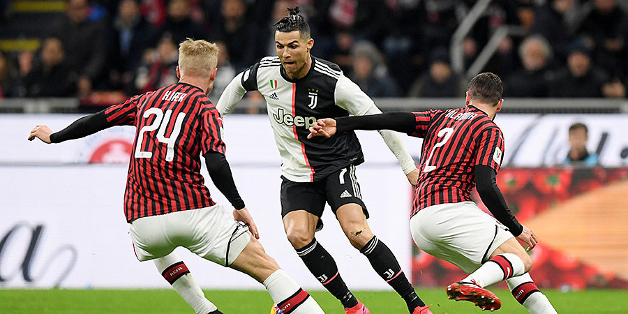 «Милан» обыгрывал «Ювентус» в полуфинале Кубка Италии, держался вдесятером, но Роналду сравнял на 90-й минуте