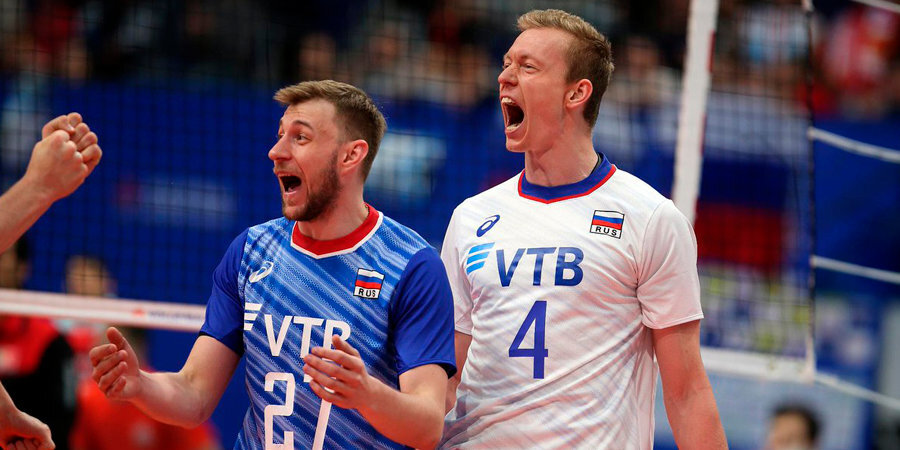 Российские волейболисты продолжили победную серию в Лиге наций. «Всухую» обыграна сборная США
