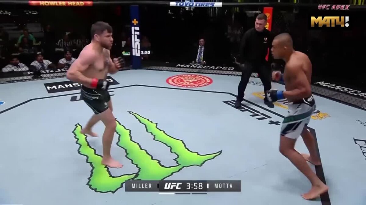 Джим Миллер (США) vs Николас Мотта (Бразилия). Лучшие моменты боя UFC Вегас  48 (видео)