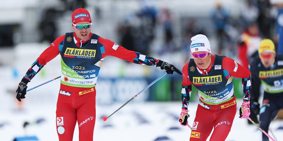 Норвежские лыжники Клебо и Голберг выиграли золото командного спринта на чемпионате мира в Планице
