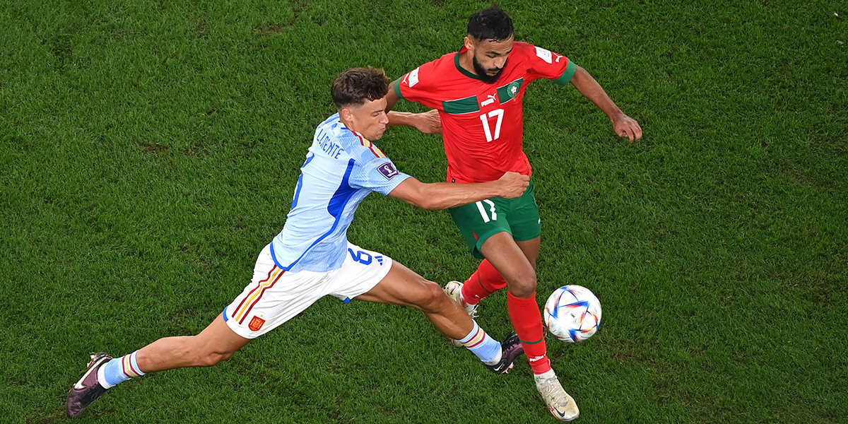 Сборные Марокко и Испании не забили голов в первом тайме матча 1/8 финала ЧМ-2022