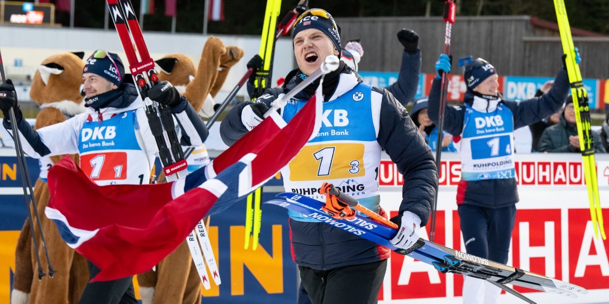 Норвежские биатлонисты выиграли эстафету на этапе Кубка мира в Эстерсунде