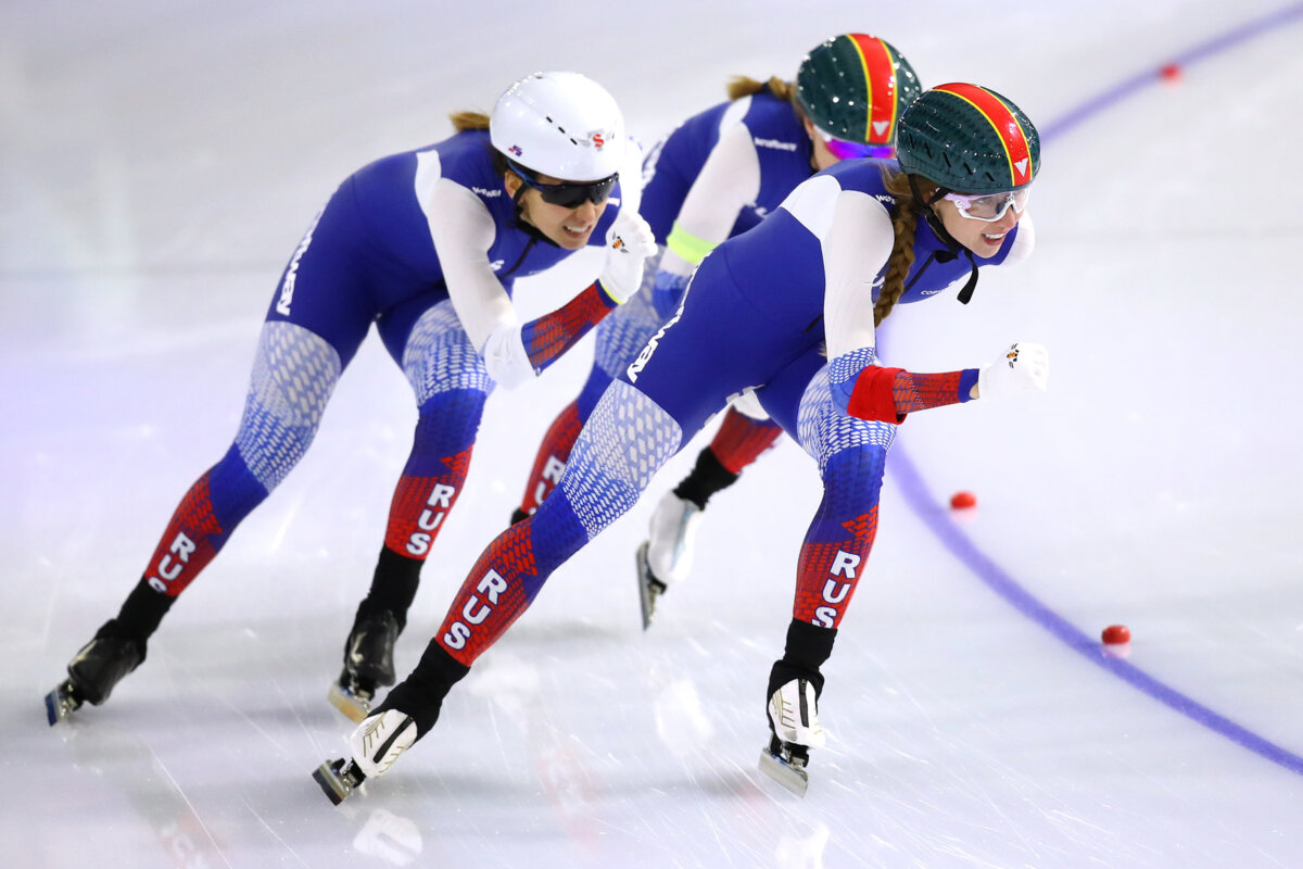 Российские конькобежки взяли бронзу в командной гонке преследования на ЧМ в Херенвене