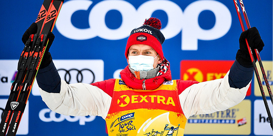 Большунов одержал победу в масс-старте на этапе «Тур де Ски» в Валь-де-Фьемме