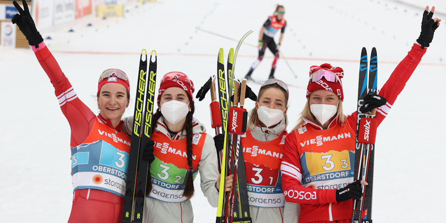 Российские лыжницы стали вторыми в эстафете на чемпионате мира
