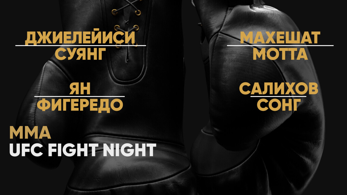 UFC Fight Night. Баергенг Джиелейиси против Суянга Ю. Махешат против Николаса Мотты. Петр Ян против Дейвесона Фигередо. Муслим Салихов против Сонга Кенана