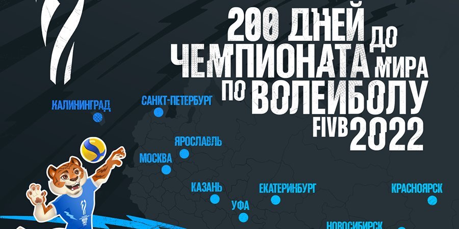 Обратный отсчет: ровно 200 дней до чемпионата мира по волейболу FIVB 2022 в России