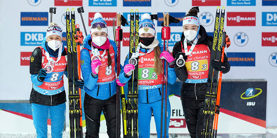 Россиянки взяли серебро в эстафете на этапе КМ в Хохфильцене, уступив Швеции