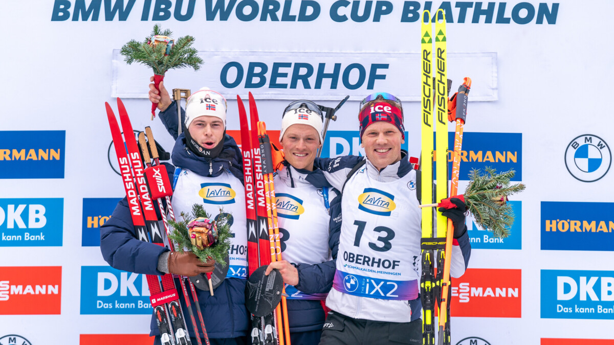 Биатлонисты сборной Норвегии выиграли 11‑ю эстафету подряд на этапах Кубка мира