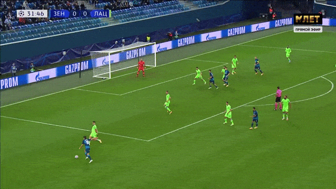 «Зенит» забил красивый гол, но упустил победу с «Лацио» — шансов на выход из группы все меньше. Видео