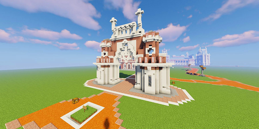 В видеоигре Minecraft построили музей-заповедник «Царицыно». Там проводят виртуальные экскурсии