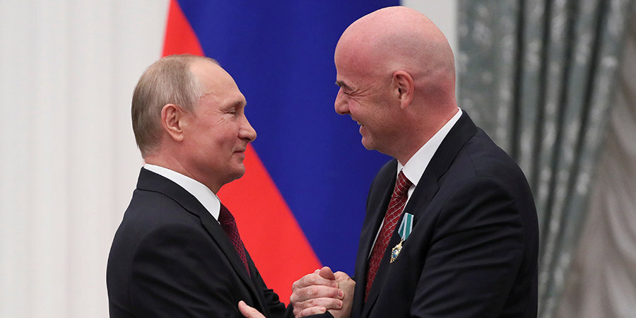 Инфантино получил орден Дружбы из рук Путина