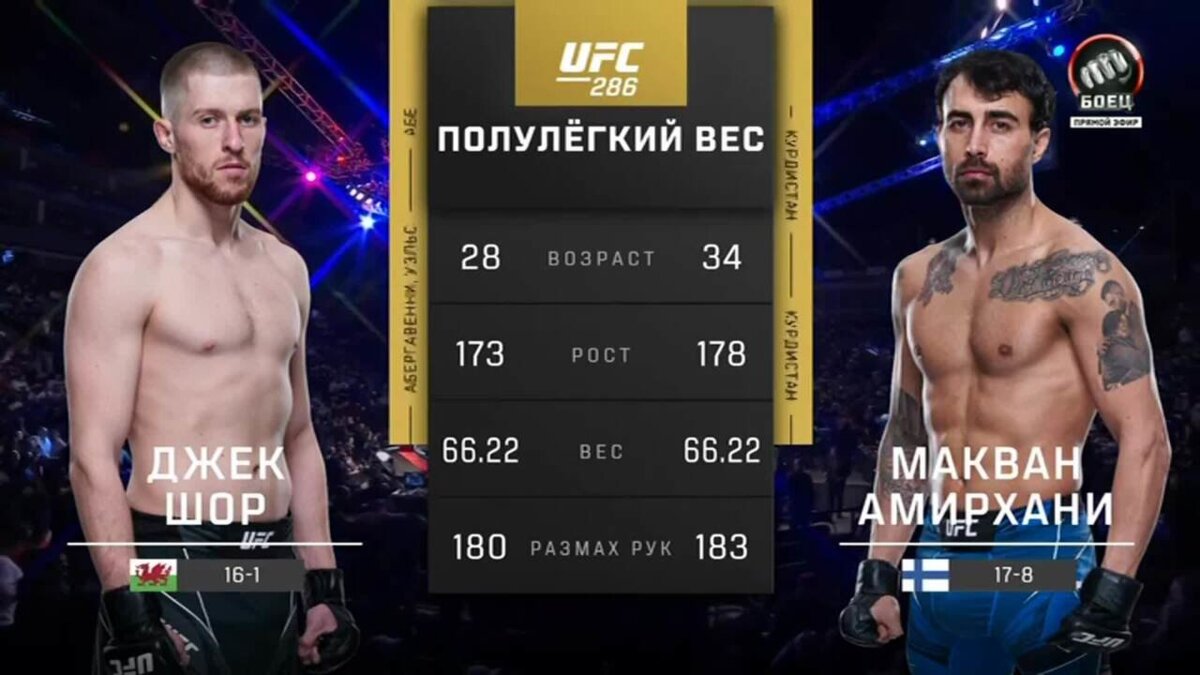 Джек Шор против Маквана Амирхани. Лучшие моменты боя (видео). UFC 286