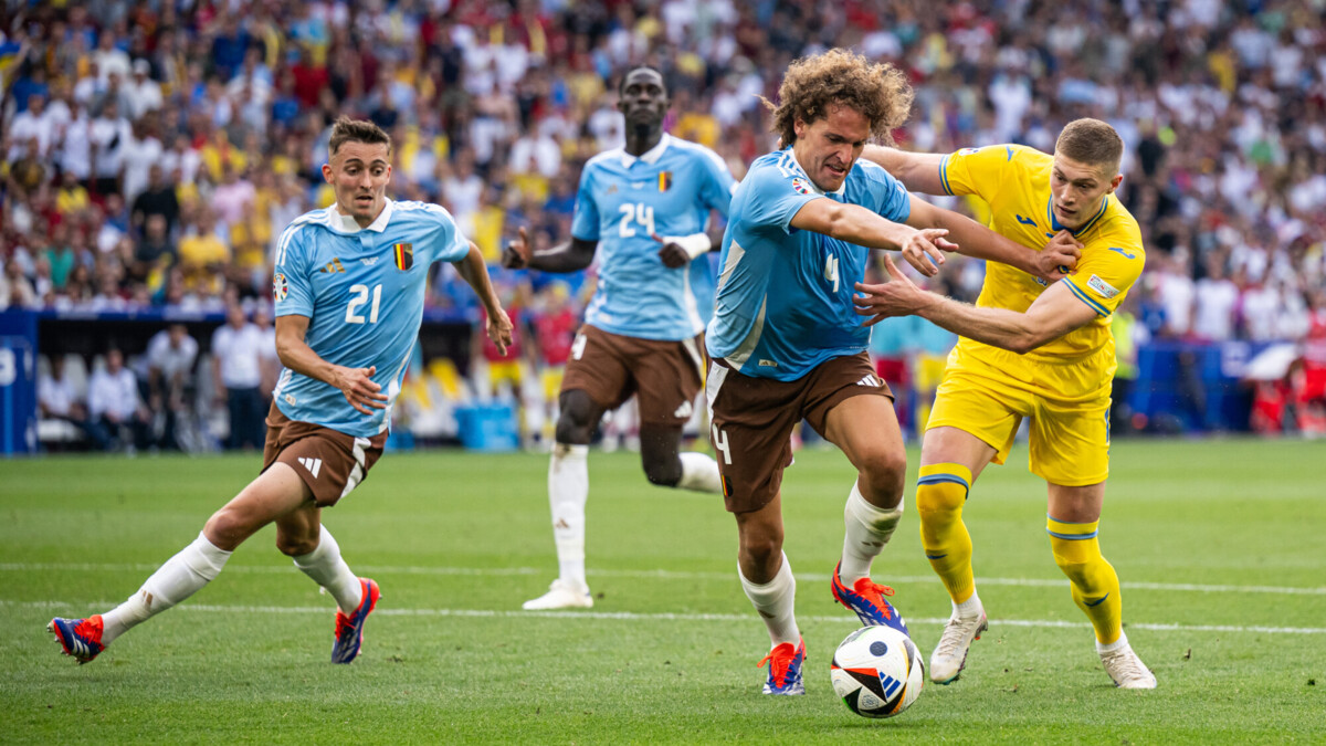 Сборная Бельгии сыграла вничью с Украиной и встретится с Францией в 1/8 финала ЕВРО‑2024