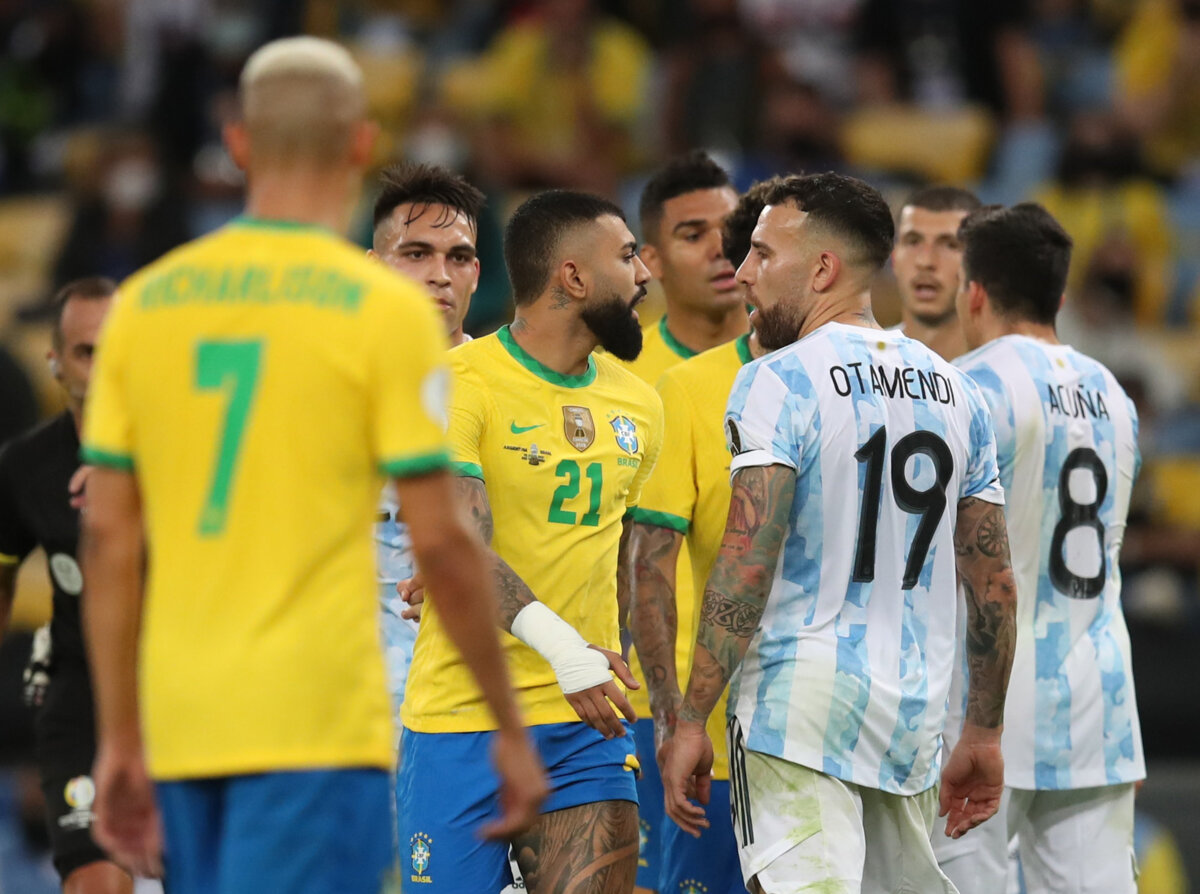 Матч Бразилия — Аргентина прерван из-за потасовки между представителями команд