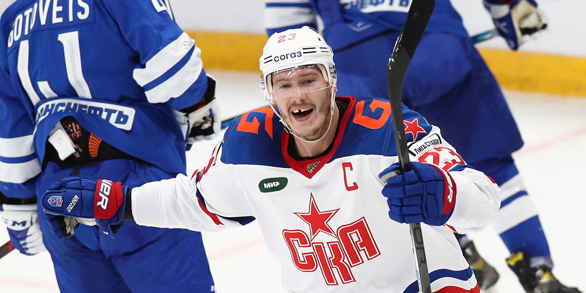 СКА на выезде победил московское «Динамо» и одержал седьмую победу подряд на старте КХЛ