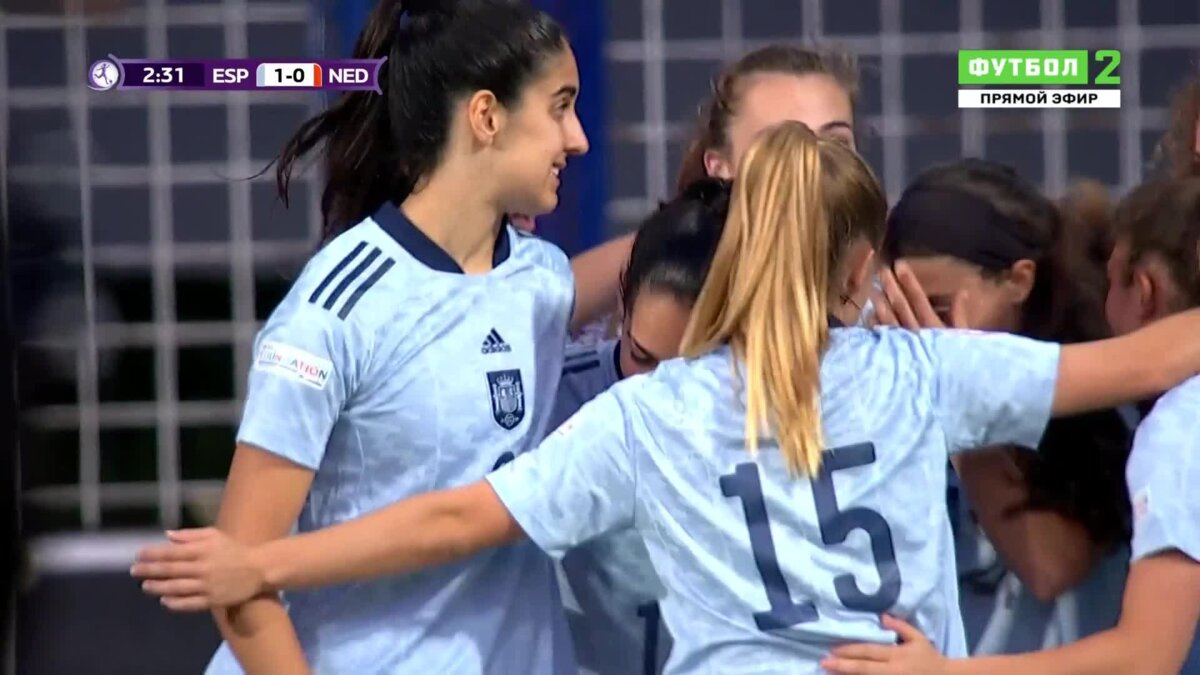 Испания - Нидерланды. Голы (видео). Чемпионат Европы среди девушек (U-17).  1/2 финала. Футбол