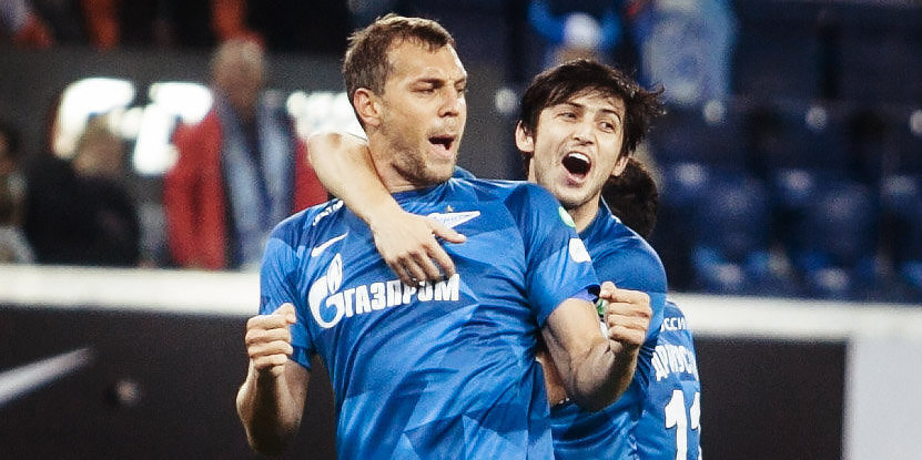 Дзюба и Азмун попали в стартовый состав «Зенита» на матч Лиги чемпионов с «Брюгге»