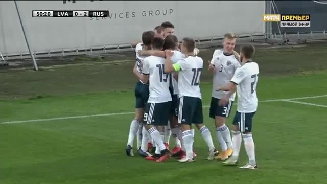 Латвия (U-21) - Россия (U-21). 0:2. Роман Евгеньев (видео)