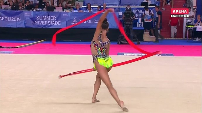 Художественная гимнастика. Финалы в отдельных видах. Селезнева выиграла золото в упражнениях с лентой (видео)