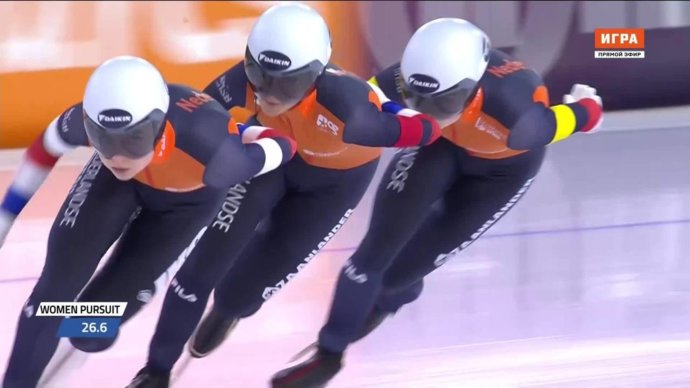 Женская сборная Нидерландов выиграла командную гонку преследования (видео). Чемпионат мира на отдельных дистанциях. Коньки (видео)