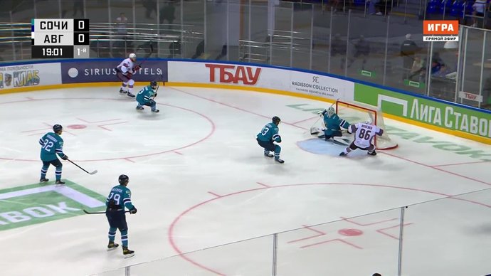 Сочи - Авангард. 0:1. Гол Рида Буше (видео). Лига Ставок Sochi Hockey Open. Хоккей (видео)