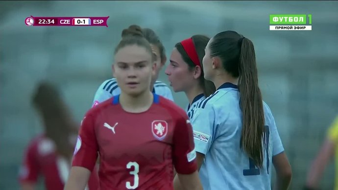 Чехия - Испания. Голы (видео). Чемпионат Европы среди девушек (U-19). Футбол (видео)