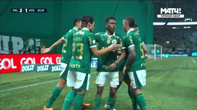 Палмейрас - Атлетико Гоияниенсе. Голы (видео). Чемпионат Бразилии. Футбол (видео)
