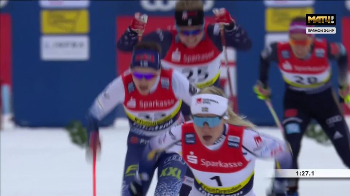Шведская лыжница Сундлинг спровоцировала падение в спринте (видео)