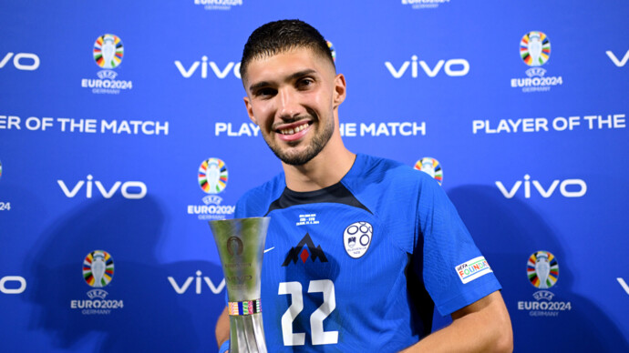 Футболист сборной Словении Черин признан лучшим игроком матча ЕВРО‑2024 с командой Англии