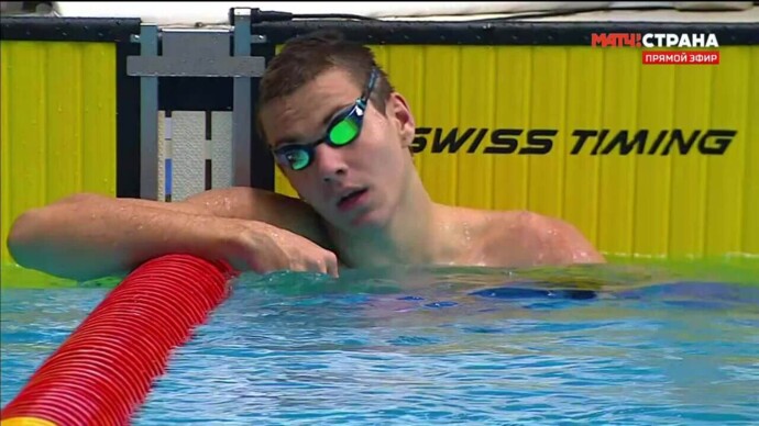 Мирон Лифинцев одержал победу на дистанции 100 м на спине (видео). Игры БРИКС. Плавание (видео)