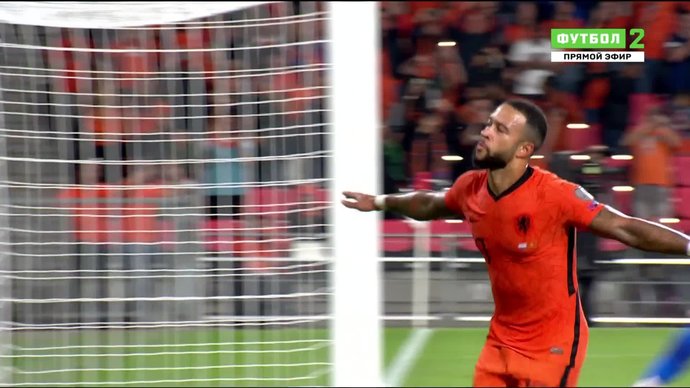 Нидерланды - Черногория. 1:0. Мемфис Депай (пенальти) (видео)