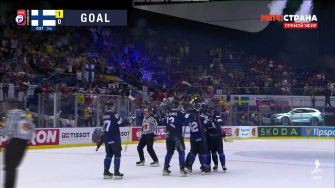 Швеция - Финляндия. 1:1. Гол Ханнеса Бьорнинена (видео). Чемпионат мира. Хоккей (видео)