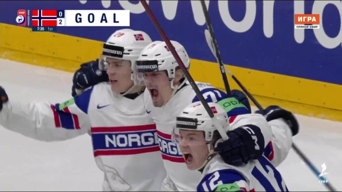 Великобритания - Норвегия. 0:3. Гол Эскильда Бакке Ольсена (видео). Чемпионат мира. Хоккей (видео)