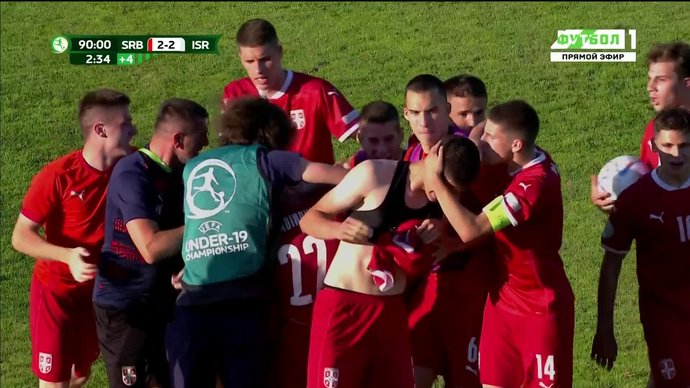 Сербия (U-19) - Израиль (U-19). Голы (видео). Чемпионат Европы среди юниоров. Футбол (видео)