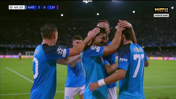 Наполи - Ливерпуль. 3:0. Гол Джованни Симеоне (видео). Лига чемпионов. Футбол (видео)