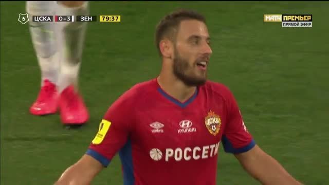 ЦСКА - Зенит. Удар Влашича выше ворот (видео)