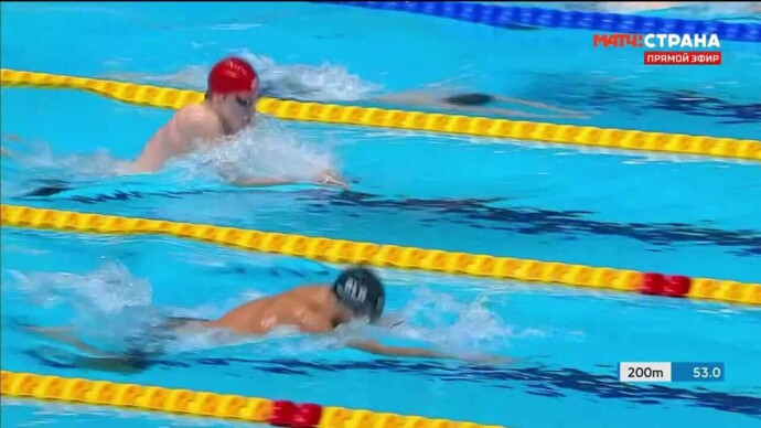 Илья Шиманович победил на дистанции 200 м брассом (видео). Игры БРИКС. Плавание (видео)