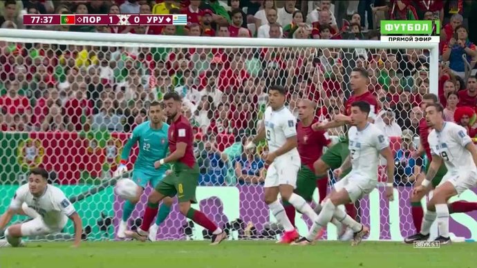 Португалия - Уругвай. Суарес бьет в ближний угол (видео). Чемпионат мира-2022. Футбол (видео)
