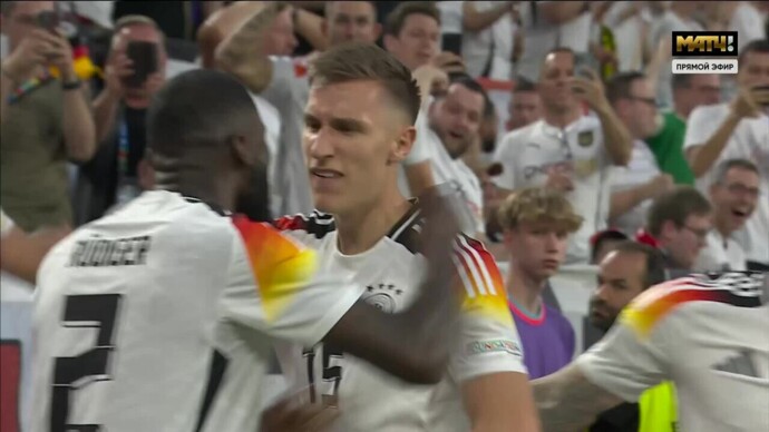 Германия - Дания. Отмененный гол Шлоттербека (видео). Чемпионат Европы-2024. Футбол (видео)