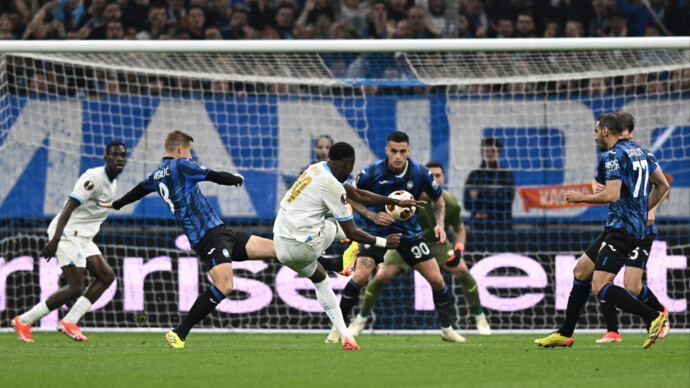 «Марсель» и «Аталанта» играют вничью после первого тайма полуфинального матча Лиги Европы
